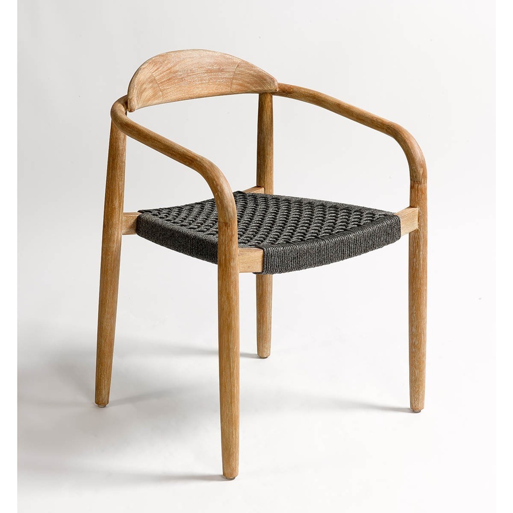 Silla de cuerda color gris
