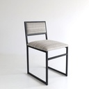 Silla Treviso con tela Grifona y estructura de metal negra