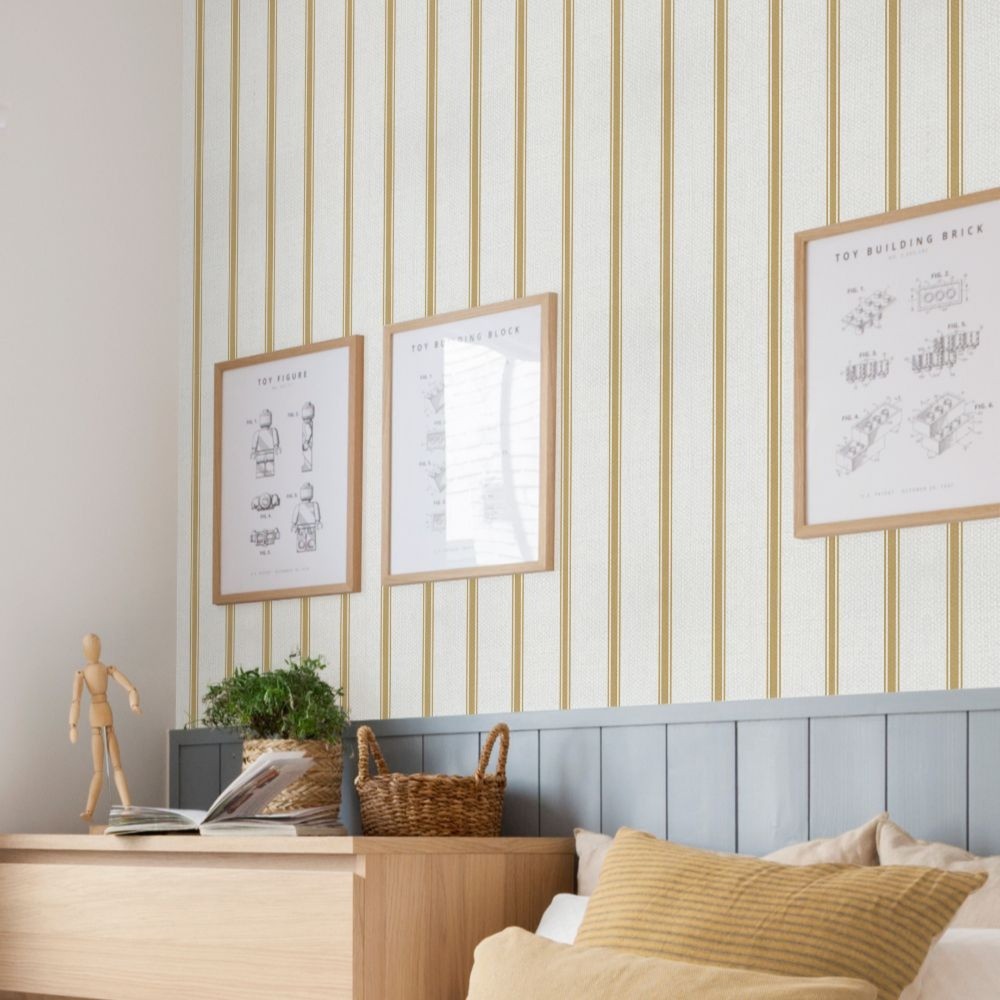 Papel pintado Raya Eneceta mostaza