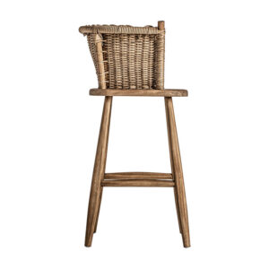 combinado con loneta y mimbre.