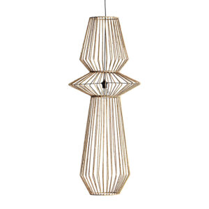 Lámpara de colgar plissé rattan de estilo nórdico