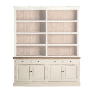 Aparador pivka de estilo provenzal fabricado en madera de olmo en color blanco roto. Compatible con: 29463.