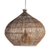 Lámpara de colgar de estilo boho fabricado en bambú en color marrón.