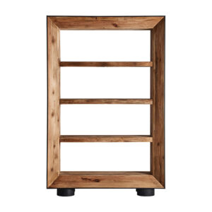 Librería crissey de estilo contemporáneo fabricado en madera de pino reciclado en color marrón combinado con madera roble.