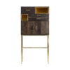 Armario vex de estilo art deco fabricado en madera de mango en color gris en color oro.