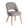 Silla Calce en color Gris de Estilo Contemporáneo.Fabricado en Madera de Pino Combinado Con Terciopelo Y Espuma.