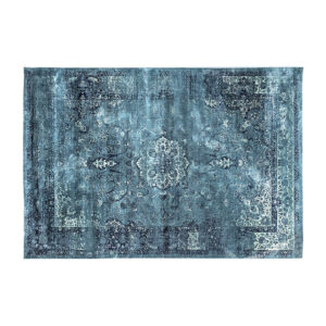 Alfombra rectangular mirta de estilo clásico fabricado en viscosa en color turquesa. Backing: 43% algodón 33% poliéster 20% latex 4% viscosa.