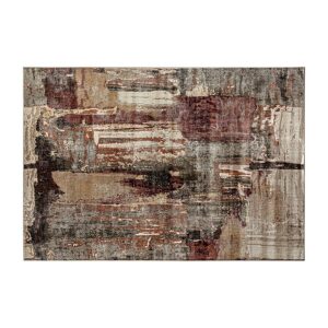 Alfombra rectangular olivia de estilo contemporáneo fabricado en viscosa en color tonos en marrón. Backing: 43% algodón 33% poliéster 20% latex 4% viscosa.