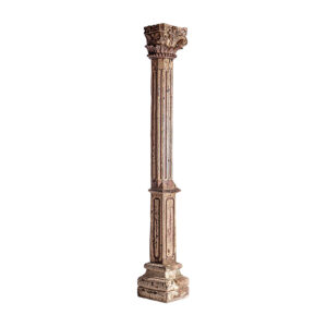 Columna dasha de estilo étnico fabricado en madera de teka en color tonos en marrón con acabado envejecido.