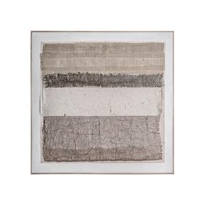 Cuadro Bavois de estilo contemporáneo fabricado en lienzo en color blanco roto combinado con madera de pino en color marrón claro en color tonos en marrón.