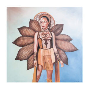 Lienzo rectangular olivia de estilo contemporáneo fabricado en lienzo en color multicolor con acabado artesanal.