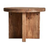 Mesa auxiliar crissey de estilo contemporáneo fabricado en madera de pino reciclado en color marrón. Producto desmontable.