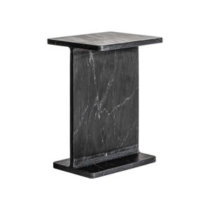 Mesa auxiliar Marquina de estilo art deco fabricado en mármol en color negra.