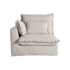 Módulo sofá esquinero bief de estilo clásico fabricado en poliéster en color blanco roto combinado con madera de pino y espuma. Relleno: 65% espuma 20% fibra 10% pluma de pato 5% entretela. Producto desenfundable. Compatible con: 35595 35596 35597.