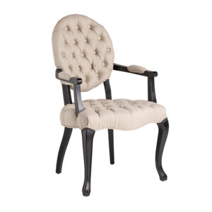 Silla jena en color negro gris de estilo clásico. Fabricado en madera de fresno combinado con lino y espuma.