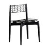 Silla plissé metal de estilo art deco fabricado en hierro en color negro combinado con madera de mahogany.