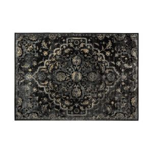 Alfombra Anxela de estilo clásico fabricado en viscosa en color tonos oscuros. Backing: 43% algodón 33% poliéster 20% latex 4% viscosa.