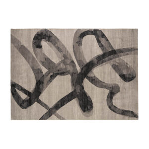 Alfombra Dabhe de estilo clásico fabricado en poliéster en color beige.