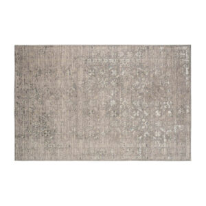 Alfombra Shahim de estilo clásico fabricado en poliéster en color beige.