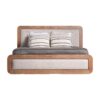 Cama dangy de estilo clásico fabricado en madera de acacia en color marrón combinado con acrílico y poliéster en color beige con acabado jaspeado.
