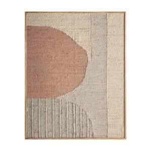 Cuadro brahma de estilo boho fabricado en madera de mango en color tonos en marrón con acabado artesanal combinado con algodón y cáñamo.