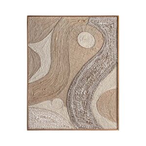 Cuadro Zeus de estilo boho fabricado en madera de mango en color marrón claro combinado con cáñamo en color beige y yute en color tonos neutros.