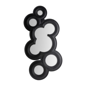 Espejo riley de estilo contemporáneo fabricado en madera abedul en color negro combinado con cristal.