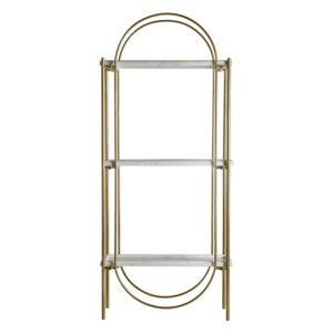 Estanteria dieuze de estilo art deco fabricado en hierro en color oro combinado con mármol. Producto desmontable.
