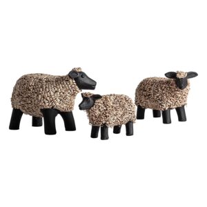 Figura animal j 3 Reva de estilo rústico fabricado en terracota en color negro con acabado mate combinado con rafia en color beige con acabado artesanal.