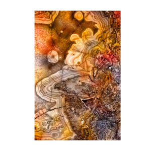 Lámina Armagh de estilo art deco fabricado en metacrilato en color ambar con acabado impreso.