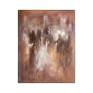 Lienzo eric de estilo contemporáneo. Fabricado en lienzo en color tonos en marrón combinado con madera de pino en color negro.