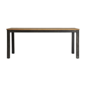 Mesa comedor Courry de estilo industrial fabricado en madera de mango en color marrón combinado con hierro en color negro. Producto desmontable.