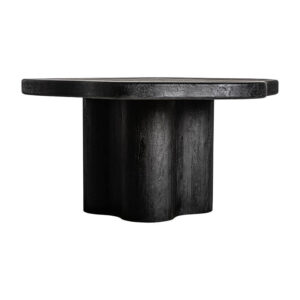 Mesa comedor wortz de estilo art deco fabricado en madera de acacia en color negra.