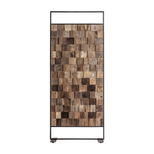 Parabán Tobes de estilo étnico fabricado en madera de olmo en color marrón con acabado envejecido.