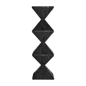 Peana vievy de estilo art deco fabricado en madera de pino reciclado en color negro.