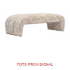 Pie de cama lesna de estilo contemporáneo fabricado en poliéster en color beige con acabado estampado combinado con madera de pino y madera contrachapada.