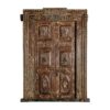 Puerta leandra en color marrón envejecido de estilo étnico. Fabricado en madera de mango. Producto desmontable.