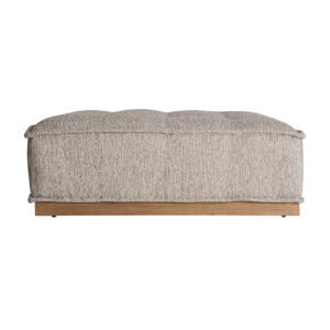 Puff Vittel de estilo contemporáneo fabricado en poliéster en color beige con acabado jaspeado combinado con madera de pino en color marrón. Compatible con: 34463 34464.