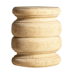 Reposapiés Vouxell de estilo kitsh fabricado en madera de mango en color marrón.