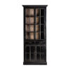 Vitrina Zenica de estilo provenzal fabricado en madera de olmo en color negro combinado con cristal en color natural.
