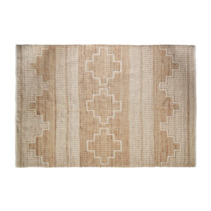 Alfombra Alaia de estilo clásico fabricado en yute en color tonos en marrón combinado con algodón y fibra natural.