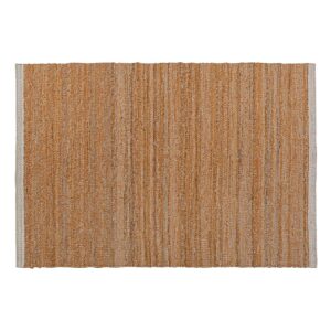 Alfombra Kokue de estilo clásico fabricado en yute en color tonos en marrón combinado con lana y algodón.