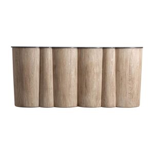 Barra de bar kleit de estilo contemporáneo fabricado en madera de acacia en color marrón claro combinado con mármol mate.