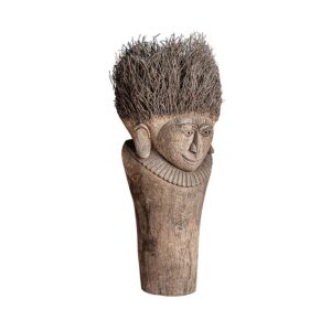 Busto Epi de estilo étnico fabricado en madera palma en color marrón con acabado envejecido.