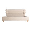 Cama chiari de estilo contemporáneo fabricado en madera de pino en color blanco roto combinado con algodón bouclé. Producto desmontable.