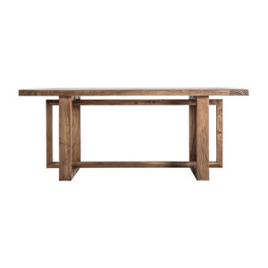 Escritorio Norvik de estilo contemporáneo fabricado en madera de olmo en color marrón.