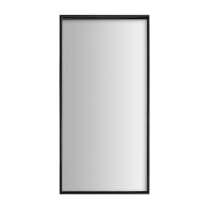 Espejo Berhan de estilo clásico fabricado en hierro en color negro combinado con espejo y madera dm.