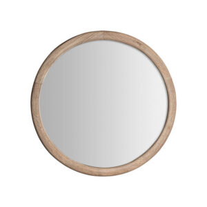 Espejo jacquard de estilo contemporáneo. Fabricado en madera de mango en color marrón claro combinado con espejo.