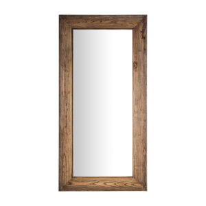 Espejo Norvik de estilo contemporáneo fabricado en madera de olmo en color marrón combinado con espejo.