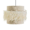 Lámpara de colgar Airole de estilo provenzal fabricado en poliéster en color crema combinado con plumas.